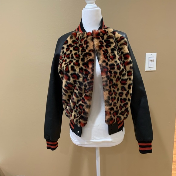 MOTHER Letterman leopard bomber jacket - Picture 2 of 10
